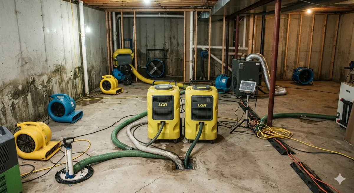 water damage restoration timeline equipment